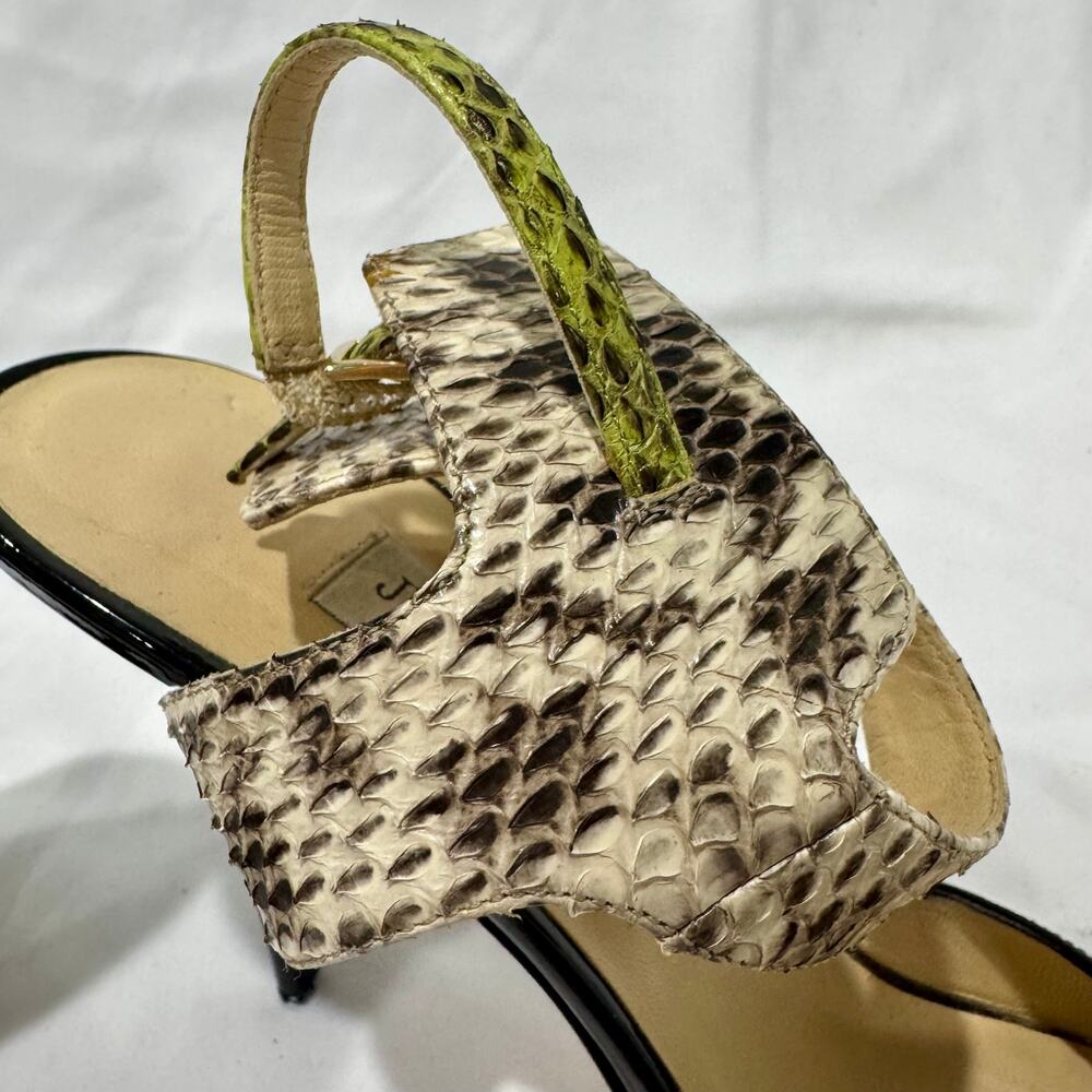 Jimmy Choo Python Snakeskin Patent Leather Ankle Strap Heels EU 39 - Picture 8 of 10